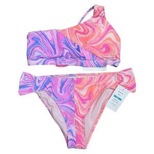 Beach Lingo SWIRLICIOUS One Shoulder Bikini Size 16